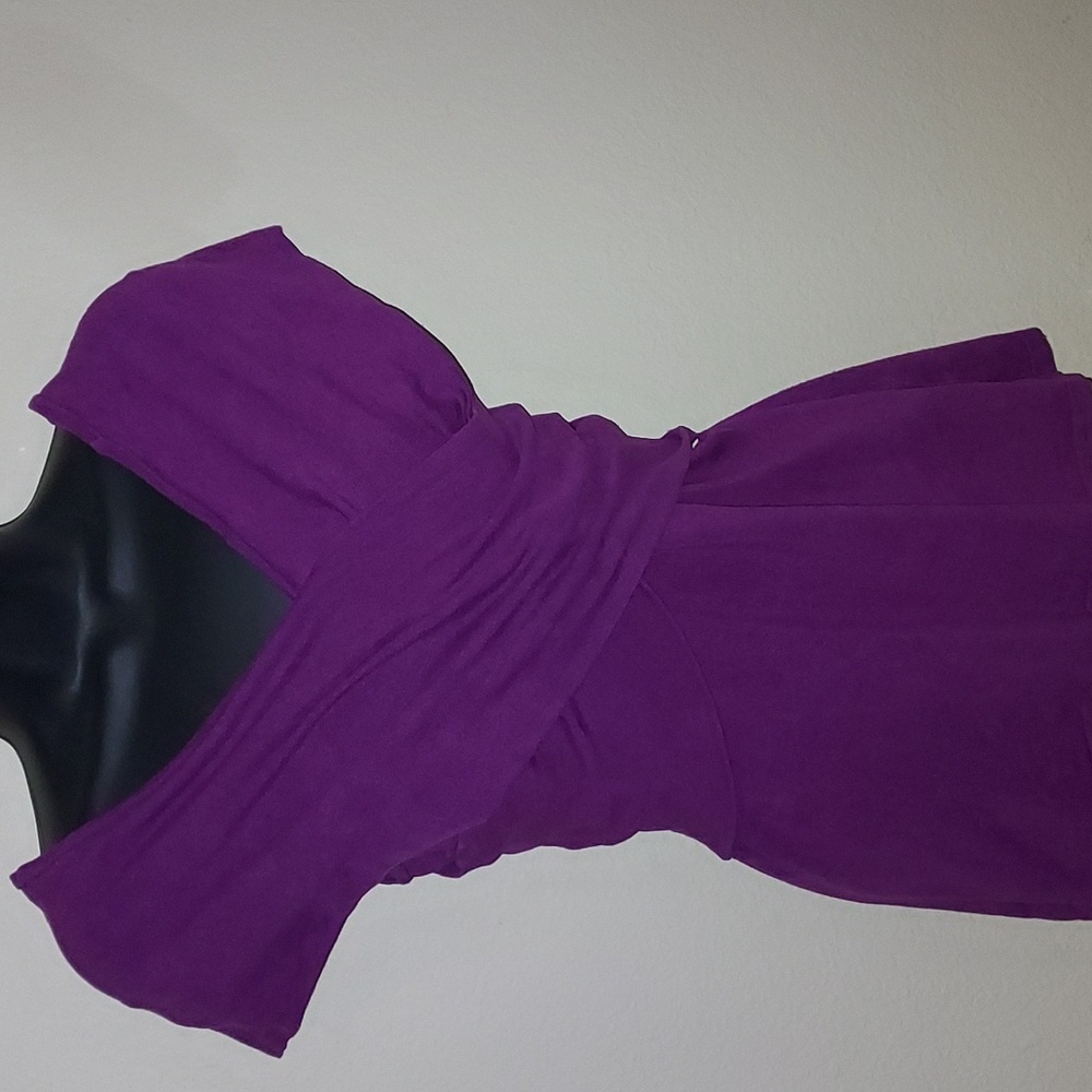 WR Purple Wrap Top Size M